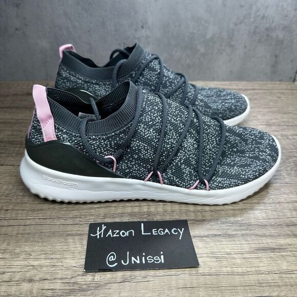 Adidas~Women's~Ultimafusion Slip-On Laced~Pink/Gray Marled Athletic Shoes~ Size - Picture 2 of 7